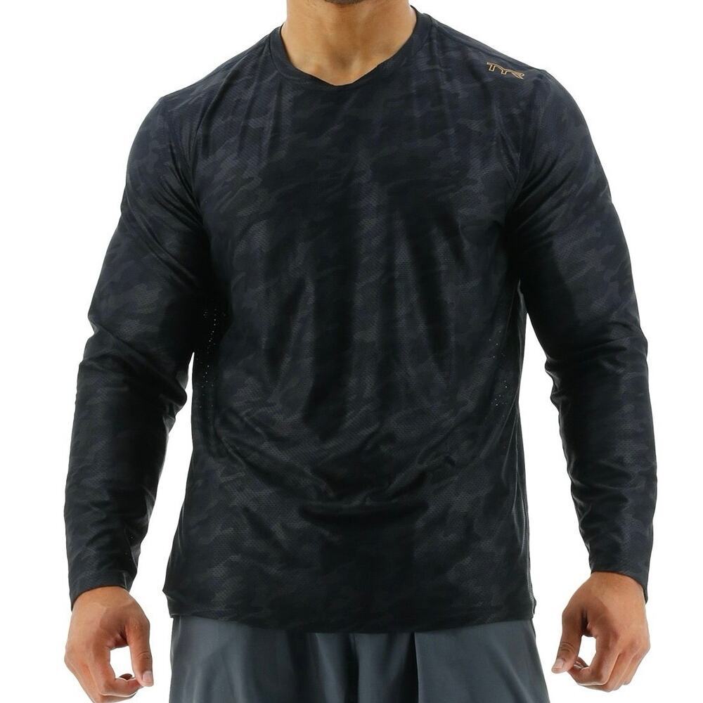 TYR Airtec Men's Long Sleeve Tee - Blackout Camo‎ Aize XL